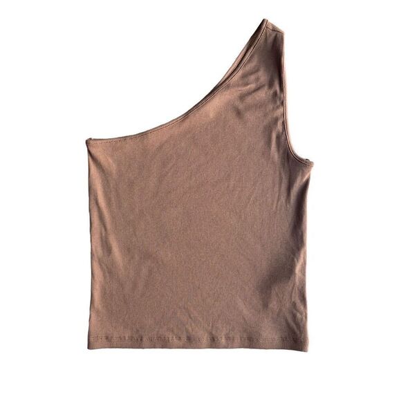 Madewell Supima Rib One-Shoulder Tank in Stable/brown - Picture 5 of 10